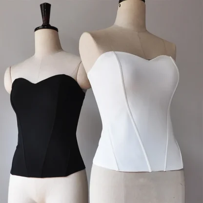 Solid Strapless Bustier Tops - Image 7