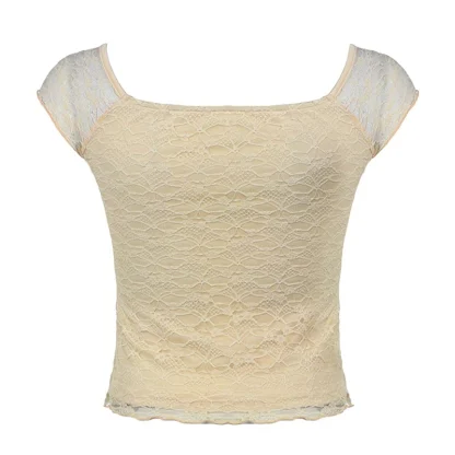 Solid V-neck Lace Corset Top - Image 6