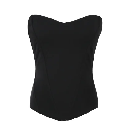 Solid Strapless Bustier Tops