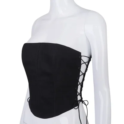 Lace-up Strapless Bustier Top - Image 6