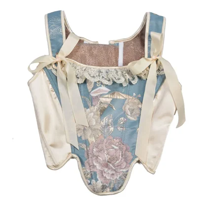 Vintage-style Lace Trim Corset Top - Image 4