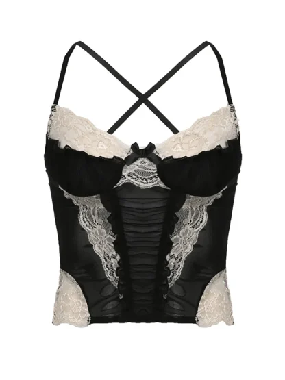 Sexy Lace Patchwork Corset Top - Image 5