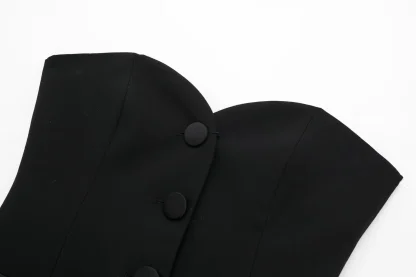 Elegant Solid Strapless Corset Top - Image 4