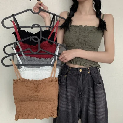 Solid Smocked Corset Tops - Image 6