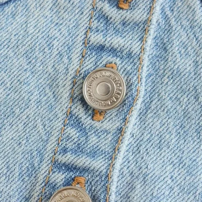 Strapless Button Denim Corset Top - Image 4