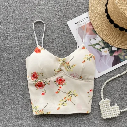 Floral Padded Cami Corset Top
