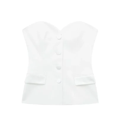 Elegant Solid Strapless Corset Top