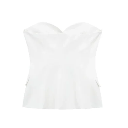 Elegant Solid Strapless Corset Top - Image 6