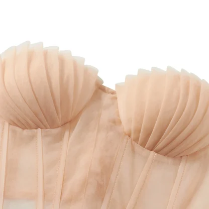 Boned Mesh Strapless Corset Top - Image 6