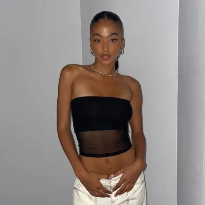 See-through Strapless Corset Top