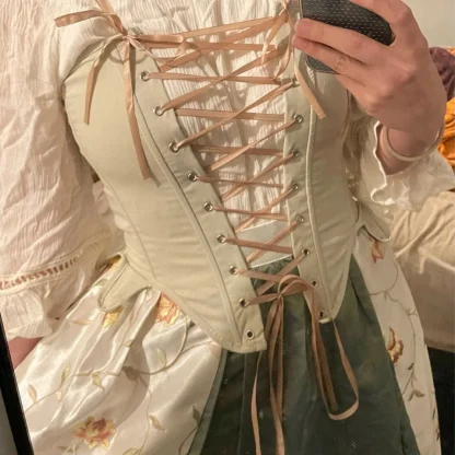 Retro Lace-up Bustier Tops - Image 3