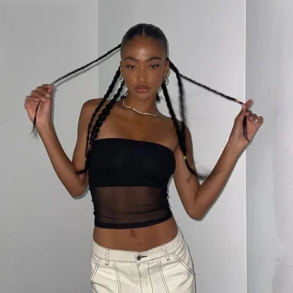See-through Strapless Corset Top - Image 2
