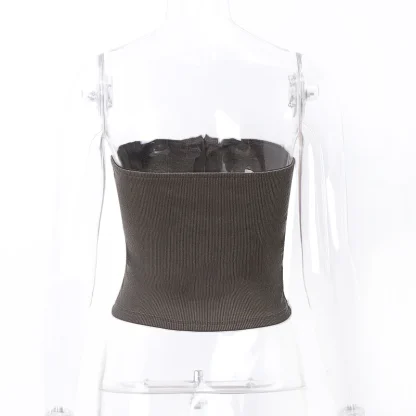 Strapless Buttoned Corset Top - Image 5