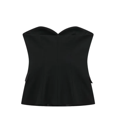 Elegant Solid Strapless Corset Top - Image 3