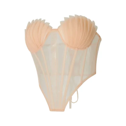 Boned Mesh Strapless Corset Top - Image 5