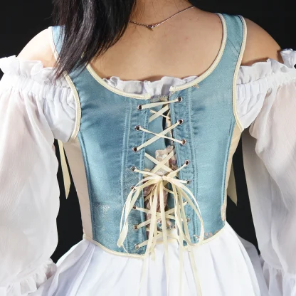 Vintage-style Lace Trim Corset Top - Image 3