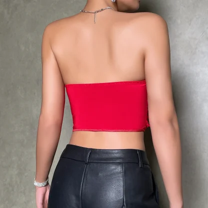 Embroidery Strapless Corset Top - Image 2