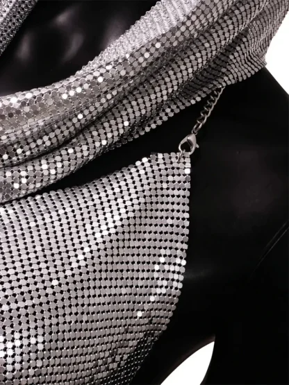 Sequined Headscarf Corset Top - Image 6