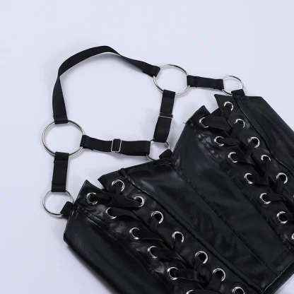 Lace-up Halter Black Bustier Top - Image 5