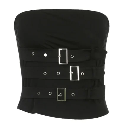 Belted Strapless Corset Top - Image 5