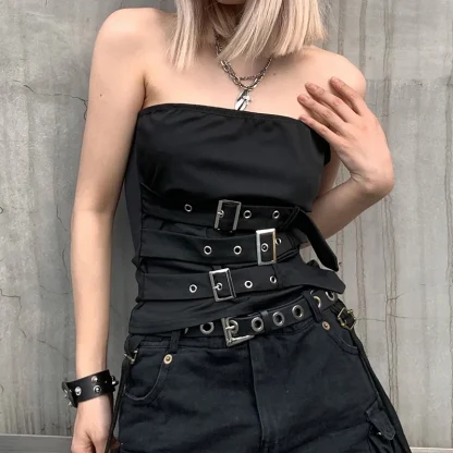 Belted Strapless Corset Top - Image 3