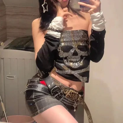 Sparkly Strapless Corset Top - Image 2