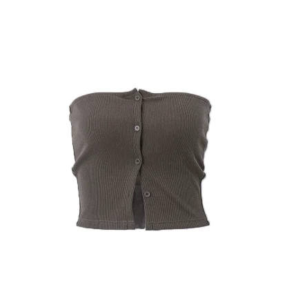 Strapless Buttoned Corset Top - Image 3