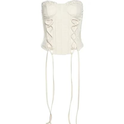 Lace-up Strapless Corset Top - Image 6