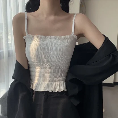 Solid Smocked Corset Tops - Image 2