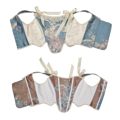 Vintage-style Lace Trim Corset Top - Image 6