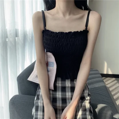 Solid Smocked Corset Tops - Image 5