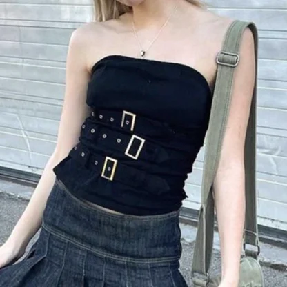 Belted Strapless Corset Top