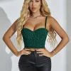 Sexy Solid Beaded Bustier Tops - Image 4