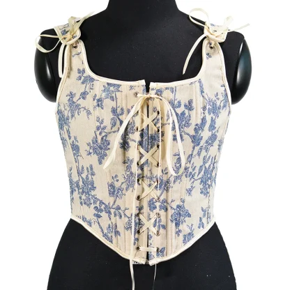Retro Lace-up Corset Top - Image 5