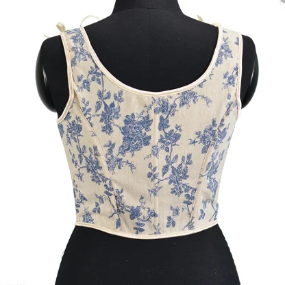 Retro Lace-up Corset Top - Image 6