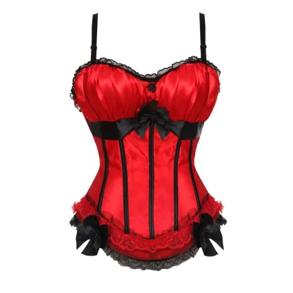 Polka Dot Ruffled Corset Tops - Image 2