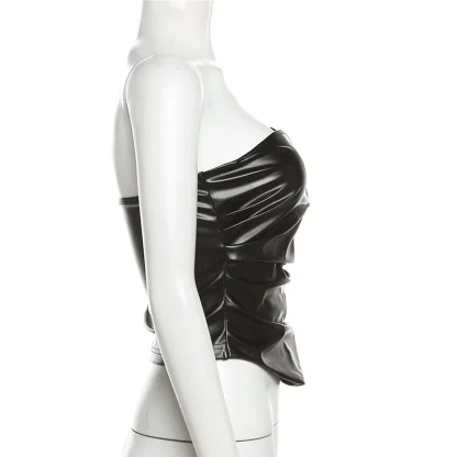Asymmetrical Neckline Corset Top - Image 5