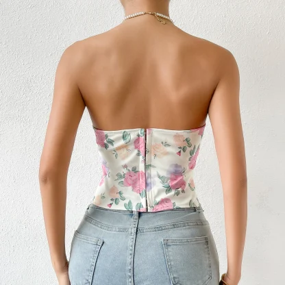 Floral Strapless Corset Top - Image 4