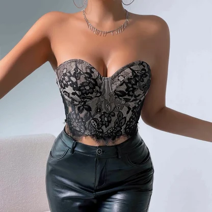 Sexy Strapless Lace Bustier Top - Image 4