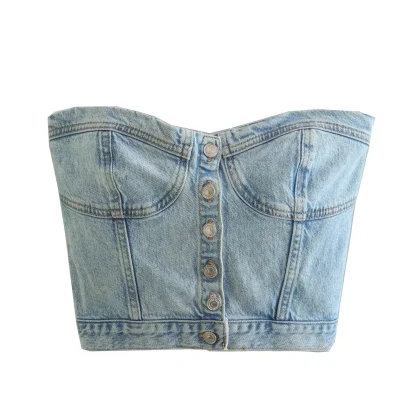 Smocked Back Strapless Corset Top - Image 4