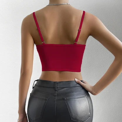 V-neck Sheer Lace Bustier Tops - Image 7