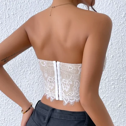 Sexy Strapless Lace Bustier Top - Image 2