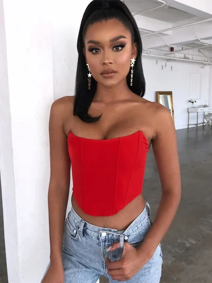 Strapless Solid Bustier Tops - Image 4