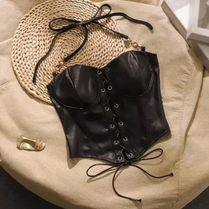 Lace-up Halter Corset Top - Image 6