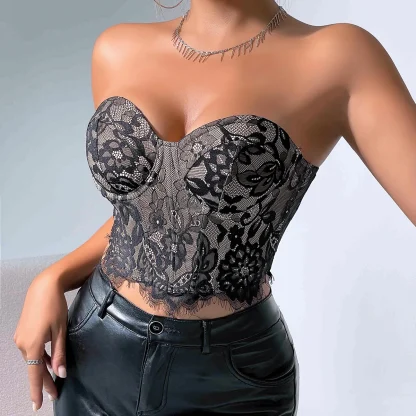 Sexy Strapless Lace Bustier Top - Image 6