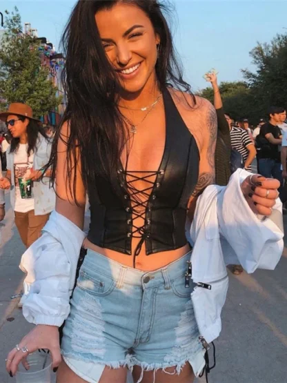 Sexy Front Lace-up Corset Top - Image 3