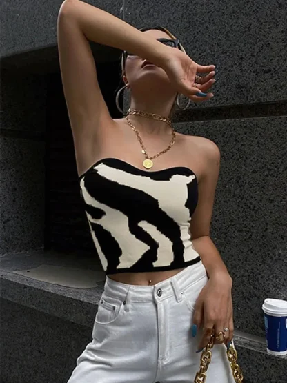 Strapless Cropped Corset Top - Image 4