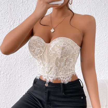 Sexy Strapless Lace Bustier Top - Image 3