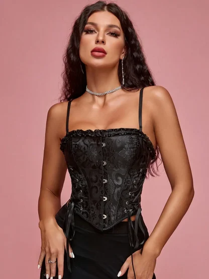 Floral Pattern Corset Tops