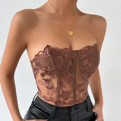 See-through Lace Corset Tops - Image 6